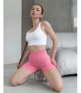 Бесшовный женский комплект Top 04 + Tracks Push Up 35 (Bianco + Sweet Lilac)